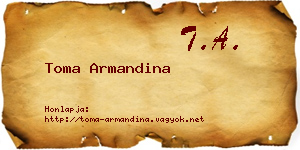 Toma Armandina névjegykártya